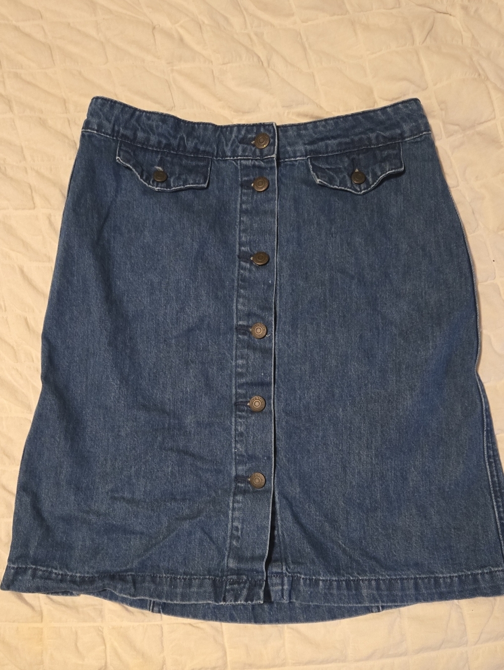 Old Navy Button-Front Denim Midi Skirt - Dark Blue
